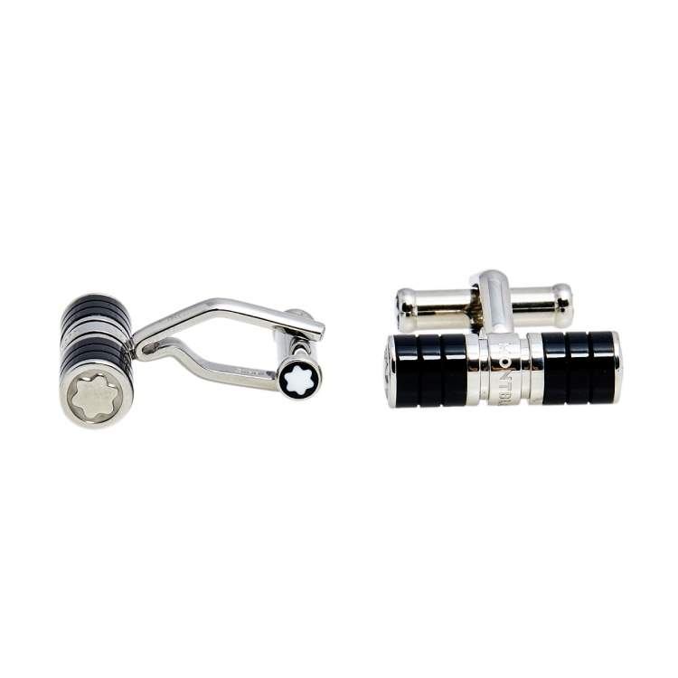 مملوكة مسبقًا Montblanc Heritage Silver Tone Barrel Cufflinks
