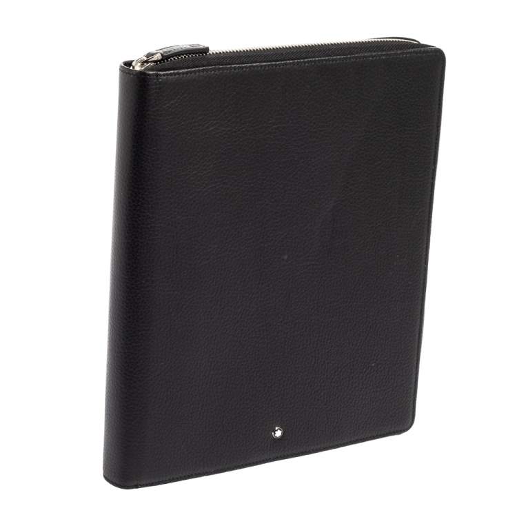 Pre Owned Montblanc Black Leather Meisterstuck Zip Business Companion Clutch