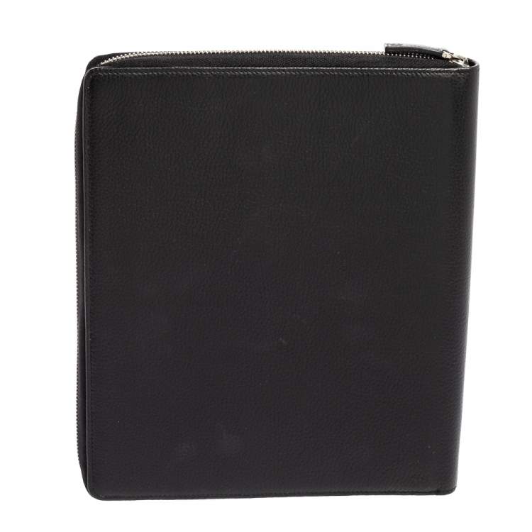 Pre Owned Montblanc Black Leather Meisterstuck Zip Business Companion Clutch