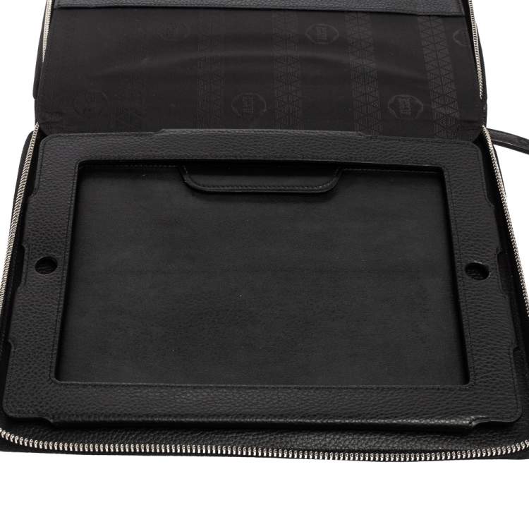 Pre Owned Montblanc Black Leather Meisterstuck Zip Business Companion Clutch