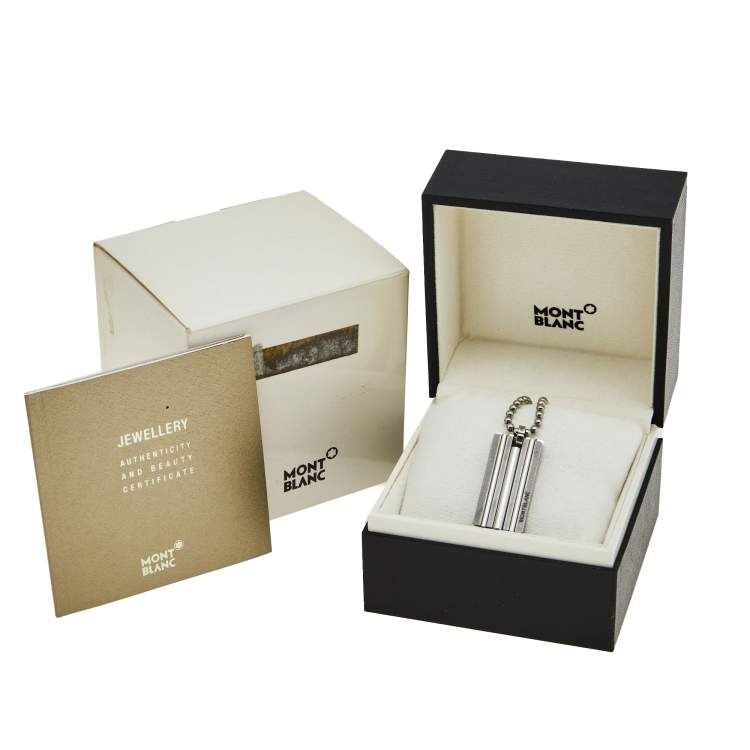 Pre Owned Montblanc Contemporary Collection Steel & Tantalum Twin Tag Pendant Necklace