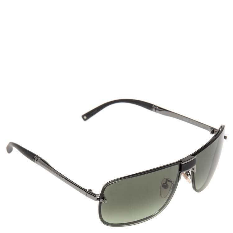 Pre Owned Montblanc Gunmetal Tone/Green Gradient MB218S Aviator Sunglasses