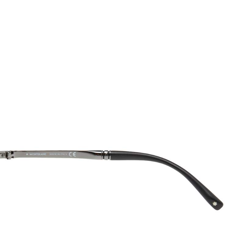 Pre Owned Montblanc Gunmetal Tone/Green Gradient MB218S Aviator Sunglasses