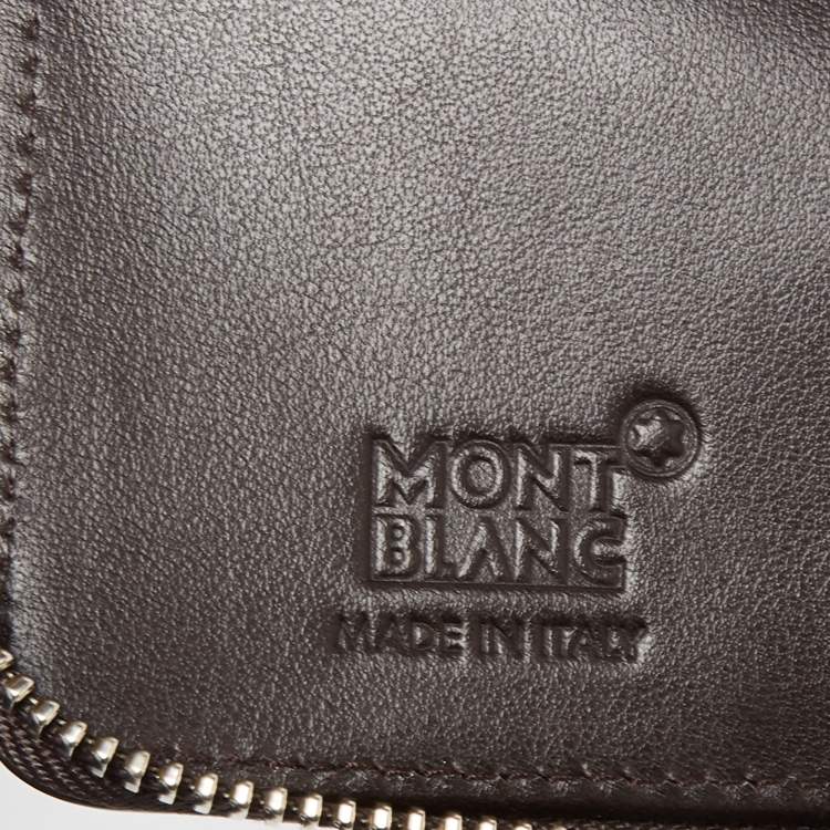 Pre Owned Montblanc Black Croc Embossed Leather Meisterstück Zip Agenda Cover