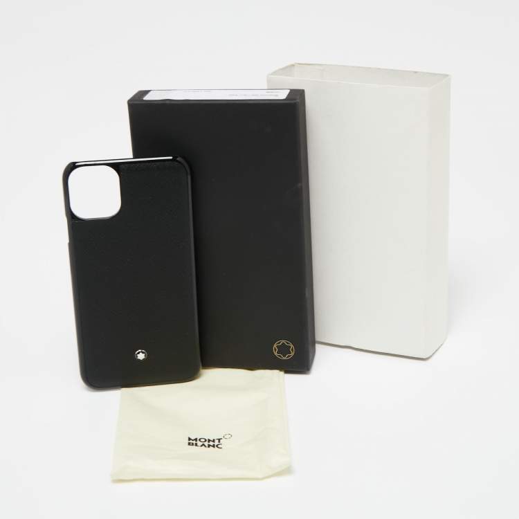 Pre Owned Montblanc Black Leather and Plastic Sactorial iPhone 11 Case