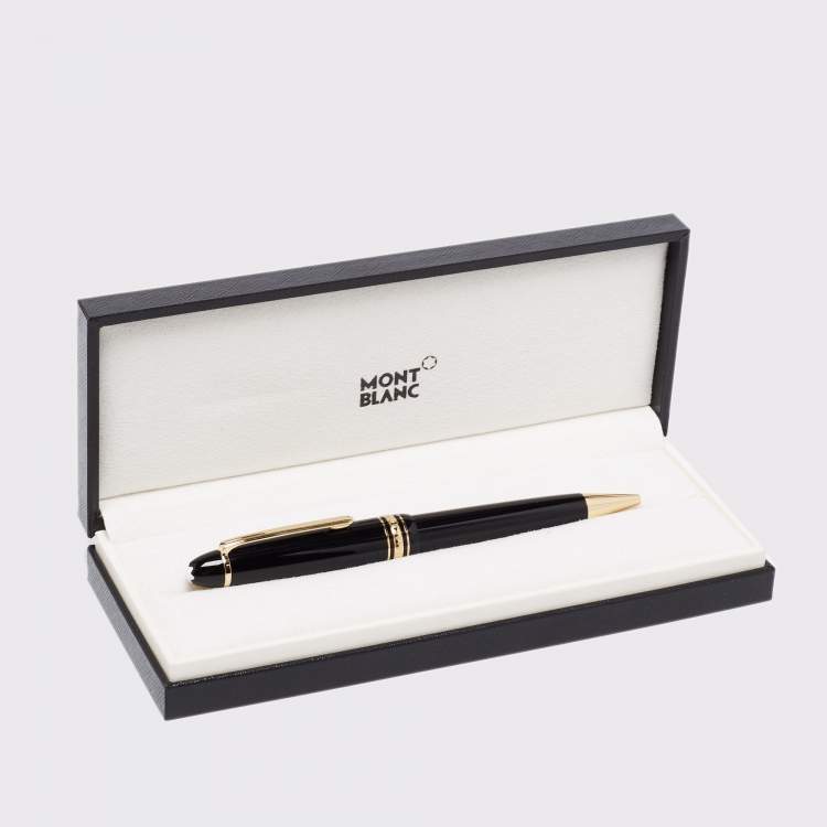 Pre Owned Montblanc Meisterstück Classique Black Resin Gold Plated Ballpoint Pen