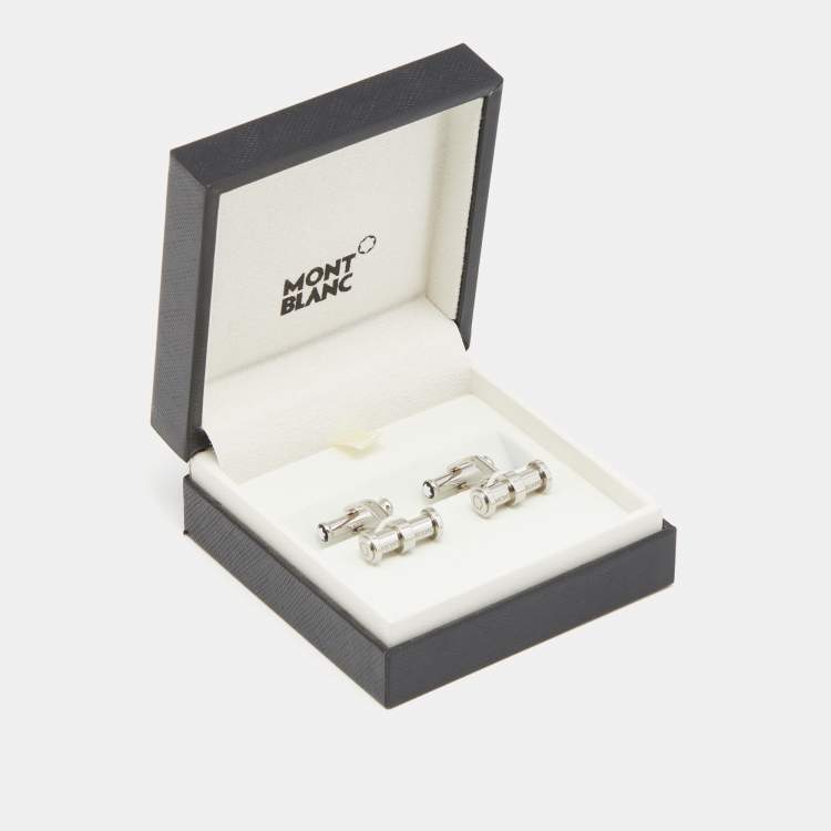 Pre Owned Montblanc Silver Tone Meisterstück Bar Cufflinks