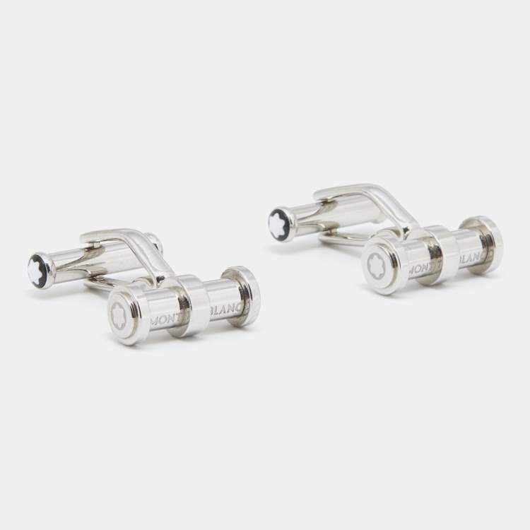 Pre Owned Montblanc Silver Tone Meisterstück Bar Cufflinks