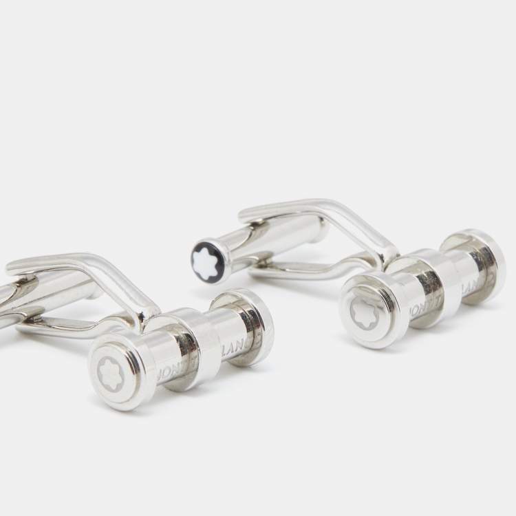 Pre Owned Montblanc Silver Tone Meisterstück Bar Cufflinks