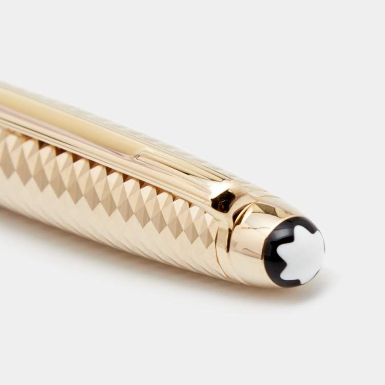 Pre Owned Montblanc Meisterstück Gold Tone Geometric Dimension Ballpoint Pen 