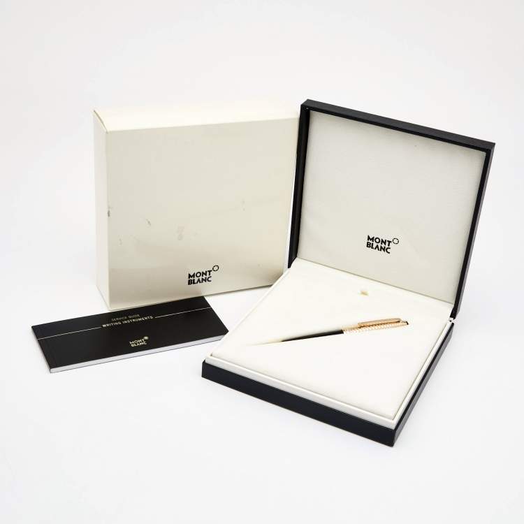 Pre Owned Montblanc Meisterstück Gold Tone Geometric Dimension Ballpoint Pen 