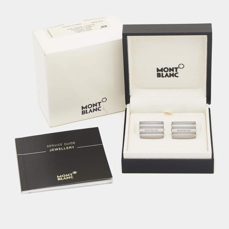 Pre Owned Montblanc Meisterstuck Stainless Steel & Tantalum Rectangular Cufflinks