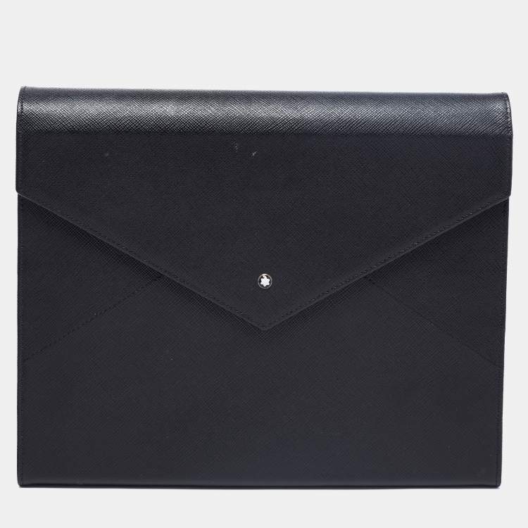 Pre Owned Montblanc Black Leather Augmented Paper & StarWalker Ballpoint Pen 