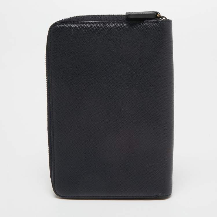 Pre Owned Montblanc Black Leather Zip Around Agenda Organizer