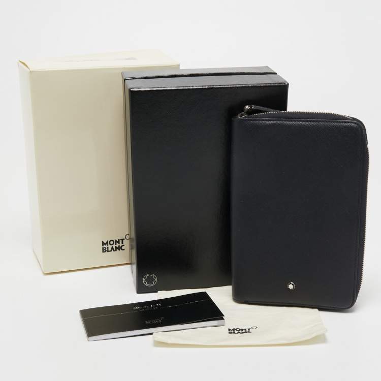 Pre Owned Montblanc Black Leather Zip Around Agenda Organizer