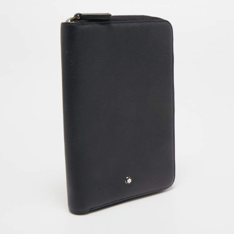 Pre Owned Montblanc Black Leather Zip Around Agenda Organizer