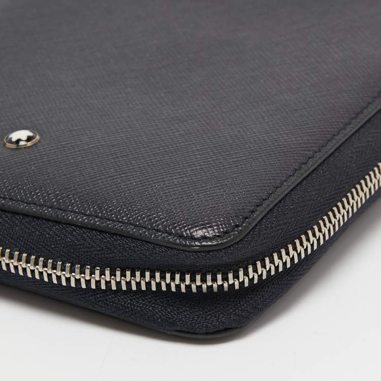 Pre Owned Montblanc Black Leather Zip Around Agenda Organizer