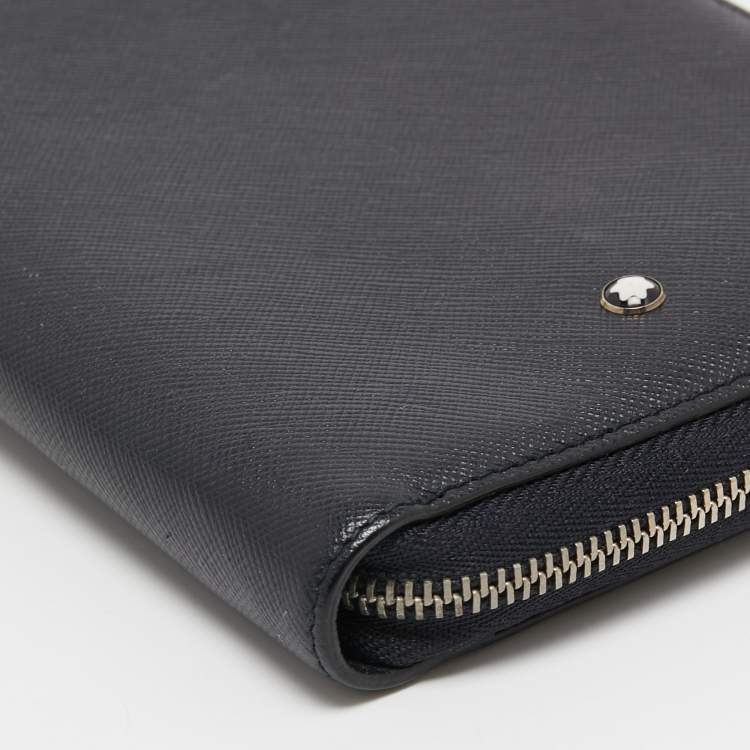 Pre Owned Montblanc Black Leather Zip Around Agenda Organizer