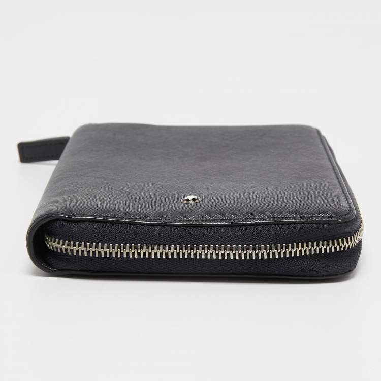 Pre Owned Montblanc Black Leather Zip Around Agenda Organizer