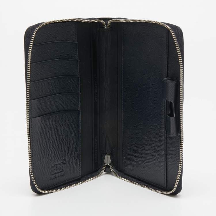 Pre Owned Montblanc Black Leather Zip Around Agenda Organizer