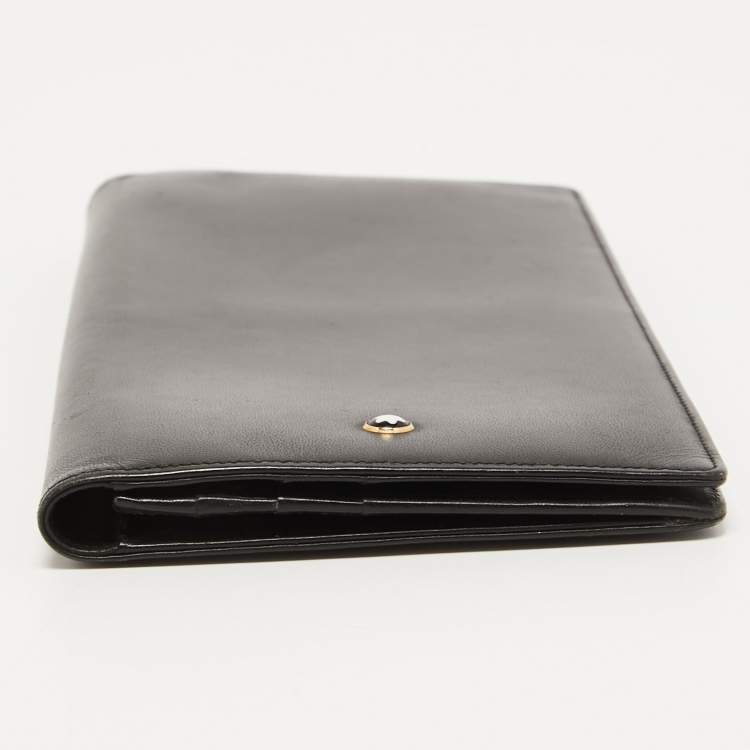Pre Owned Montblanc Black Leather Meisterstück  Cheque Holder