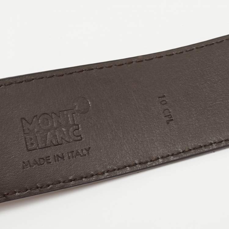 Pre Owned Montblanc Ombre Burgundy Suede Square Buckle Cut To Size Belt