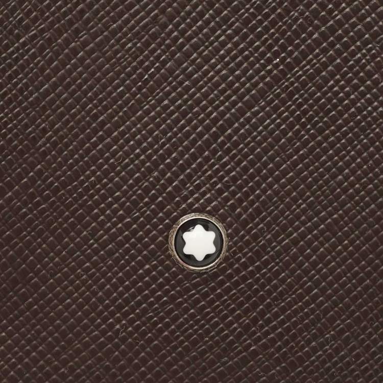 Pre Owned Montblanc Brown Leather Luggage Name Tag
