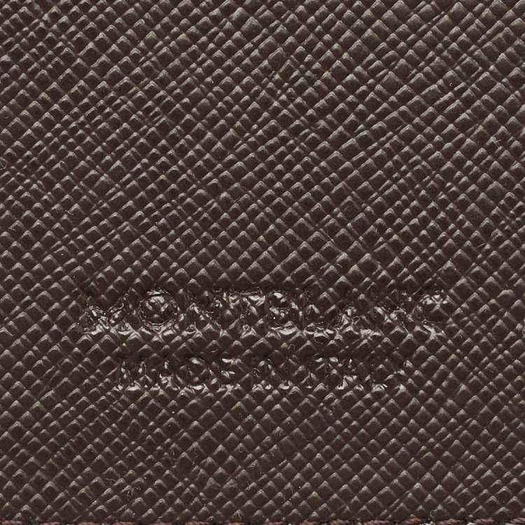 Pre Owned Montblanc Brown Leather Luggage Name Tag