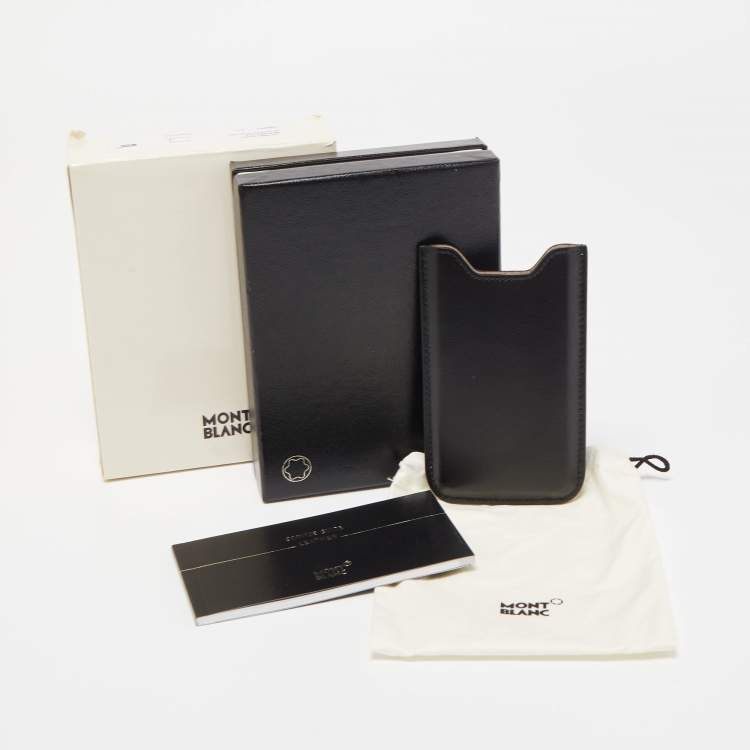 Pre Owned Montblanc Black Leather Meisterstuck Phone Case