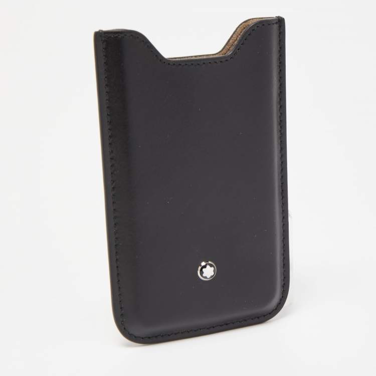 Pre Owned Montblanc Black Leather Meisterstuck Phone Case