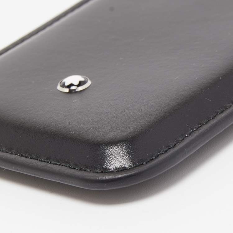 Pre Owned Montblanc Black Leather Meisterstuck Phone Case