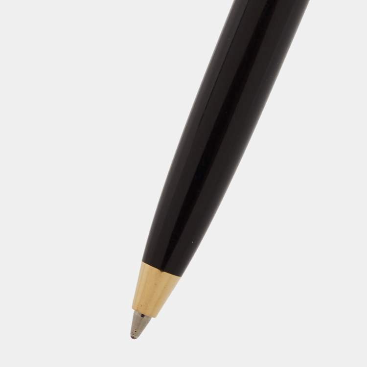Pre Owned Montblanc Meisterstuck Black Resin Gold Tone Small Ballpoint Pen