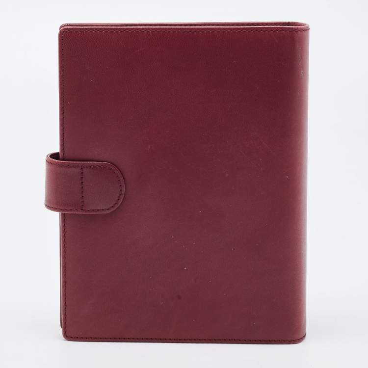 Pre Owned Montblanc Burgundy Leather Meisterstuck Agenda Cover