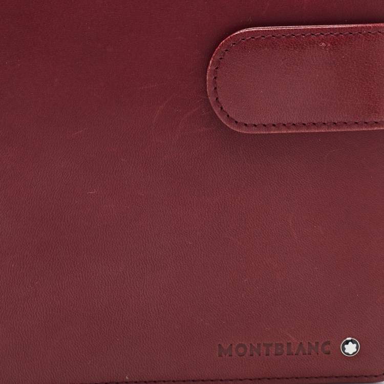 Pre Owned Montblanc Burgundy Leather Meisterstuck Agenda Cover