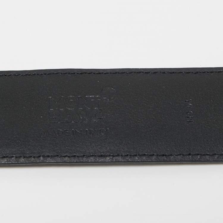 Pre Owned Montblanc Black Suede Cut to Size Horseshoe Buckle Belt
