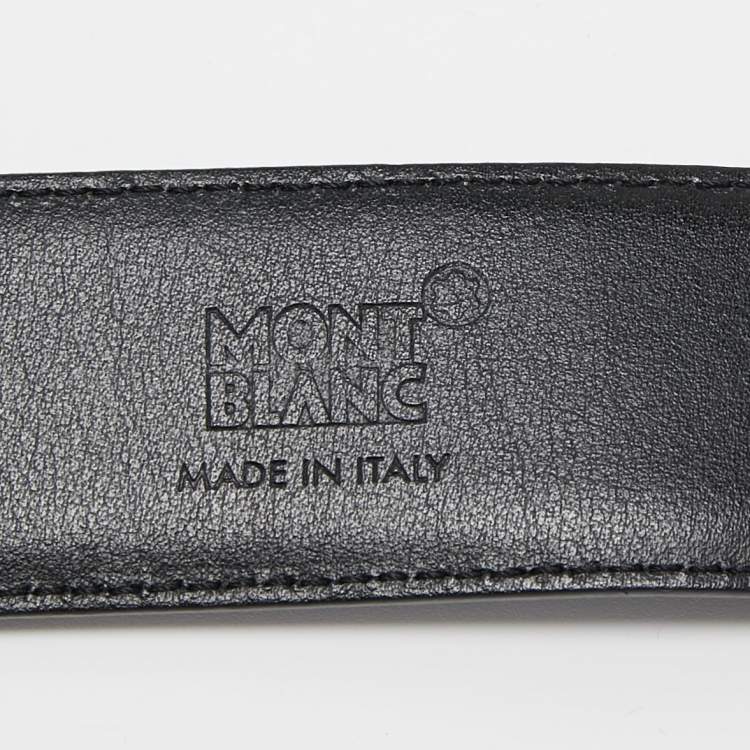 Pre Owned Montblanc Grey Ombre Leather Cut to Size Buckle Belt