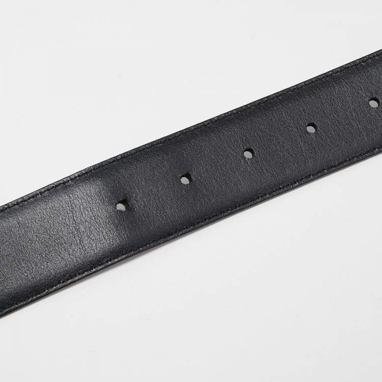 Pre Owned Montblanc Grey Ombre Leather Cut to Size Buckle Belt