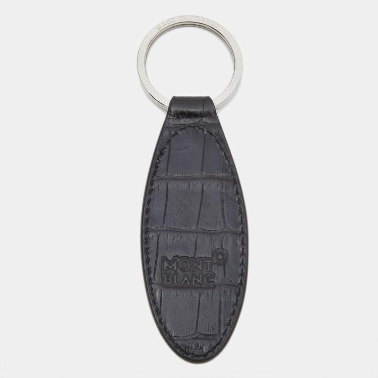 Pre Owned Montblanc Black Alligator Matsteel Key Ring