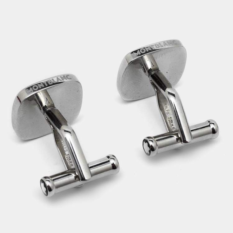 Pre Owned Montblanc Mother of Pearl Stainless Steel Cufflinks
