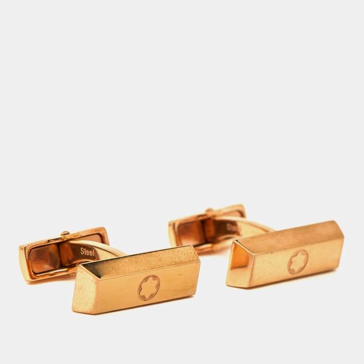Pre Owned Montblanc Gold Tone Stainless Steel Cufflinks