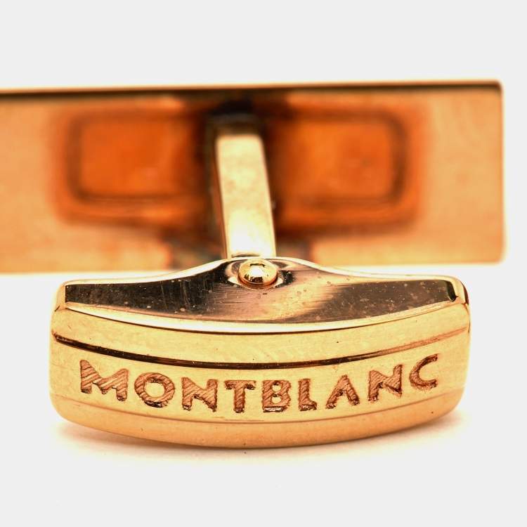 Pre Owned Montblanc Gold Tone Stainless Steel Cufflinks