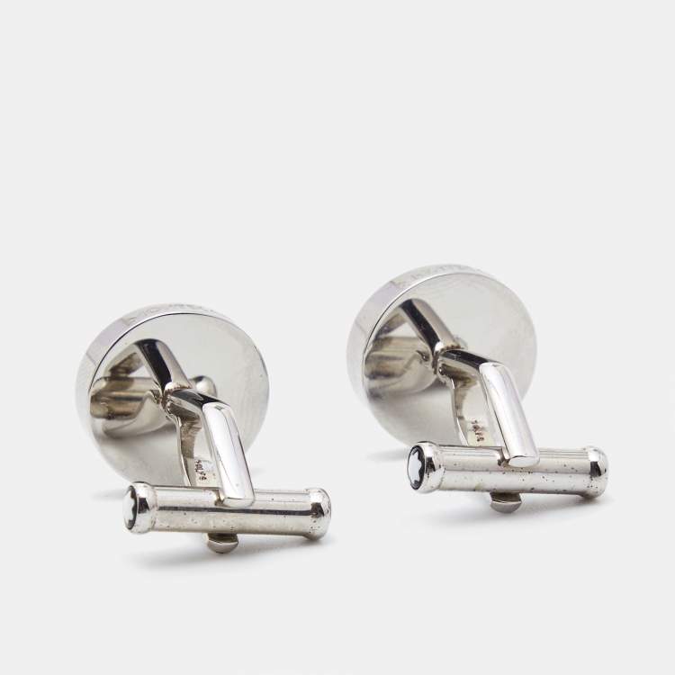 Pre Owned Montblanc Mother of Pearl Steel Cufflinks