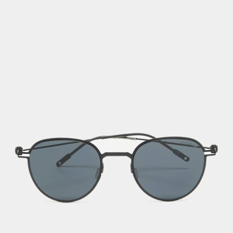 Pre Owned Montblanc Black MB0002S Aviator Sunglasses