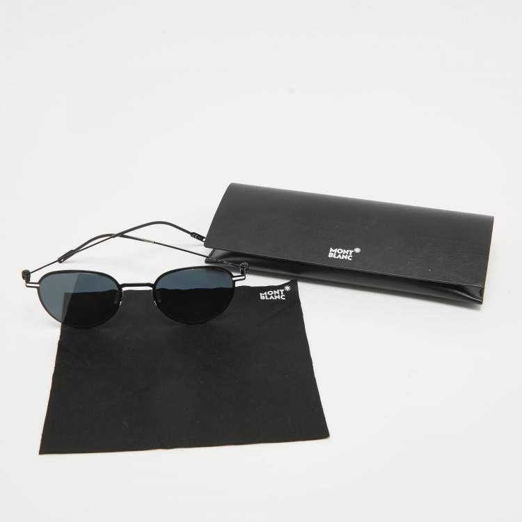 Pre Owned Montblanc Black MB0002S Aviator Sunglasses