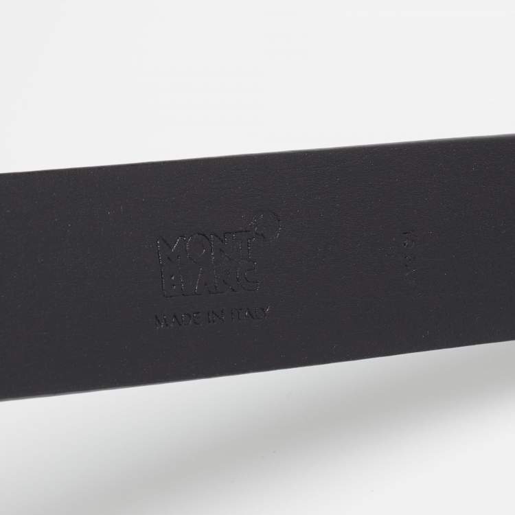 Pre Owned Montblanc Black Leather Cut to Size Buckle Belt