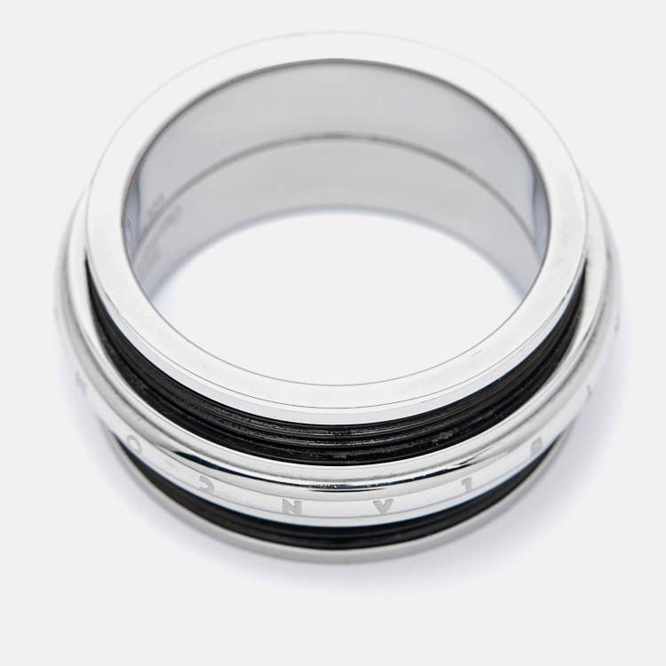 Pre Owned Montblanc Men's Contemporary Collection Black PVD Steel Sliding Ring Size 64