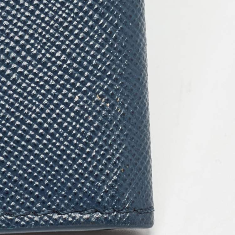 Pre Owned Montblanc Navy Blue Leather Sartorial Passport Holder