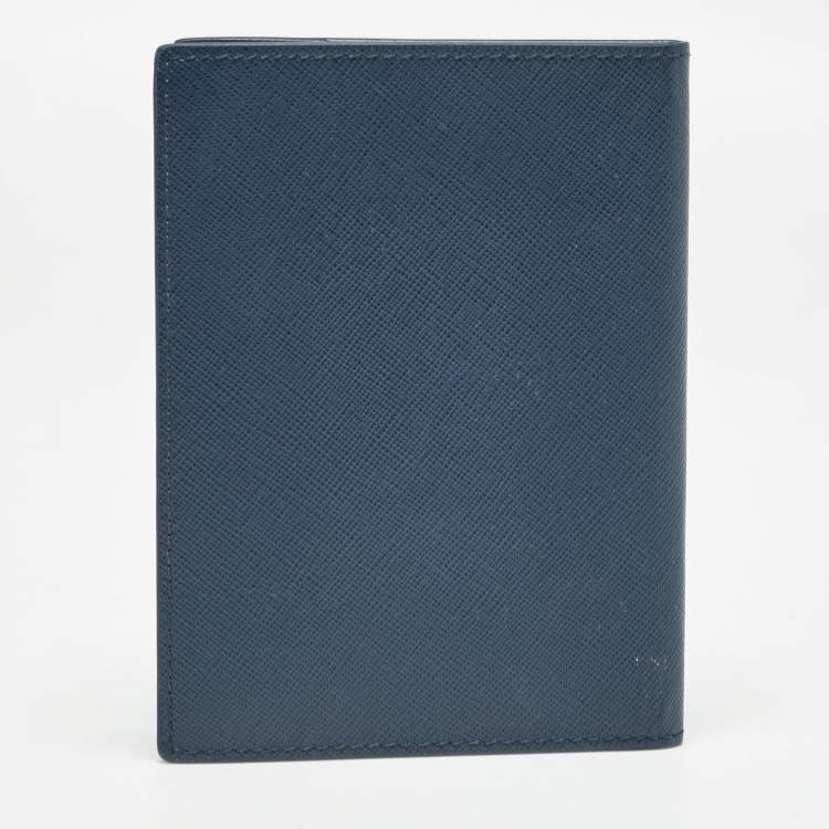Pre Owned Montblanc Navy Blue Leather Sartorial Passport Holder