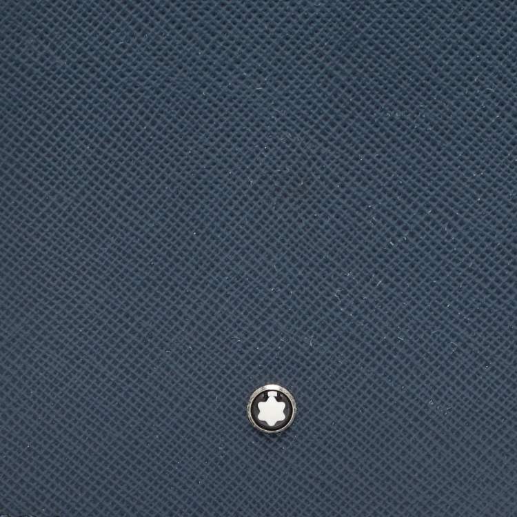 Pre Owned Montblanc Navy Blue Leather Sartorial Passport Holder