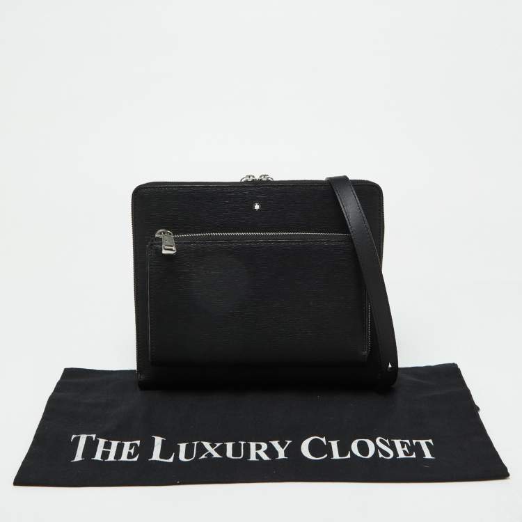 Pre Owned Montblanc Black Leather Meisterstuck 4810 Envelope Bag